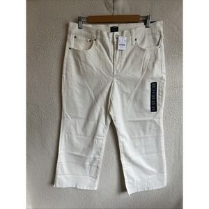 j crew wide leg crop jeans womens 31‎ Petite Ivory White